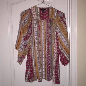 Silky Orange and Red Kimono from Forever 21